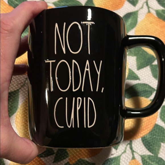 Rae Dunn Other - Rae Dunn NOT TODAY, CUPID Black Pink LARGE Mug New